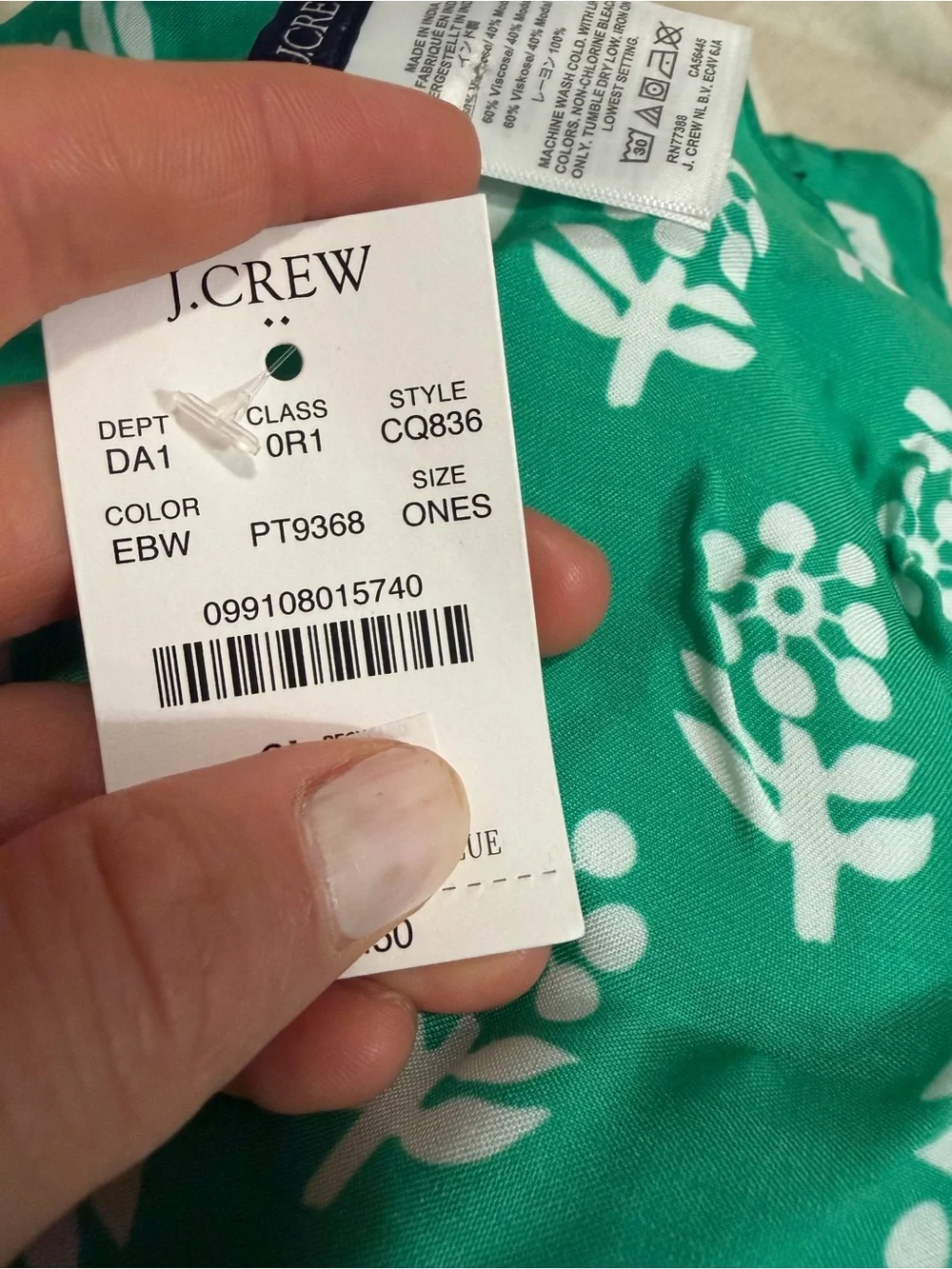 J crew emerald green Silky scarf